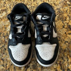 Nike Dunk Low Little Kids Child Black and White Sneakers 13C